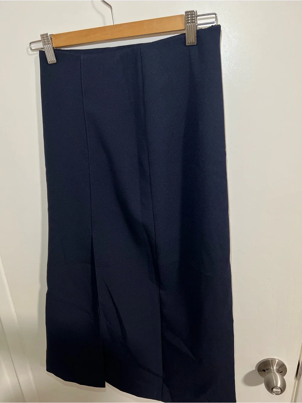 ASOS Navy Straight Midi Skirt
